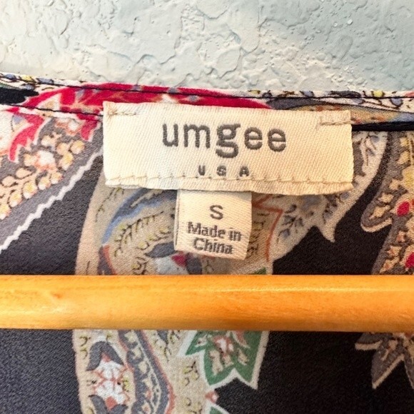 Umgee Navy Blue Abstract Paisley Oversized Boho Kimono - Size Small - EUC - Picture 4 of 7